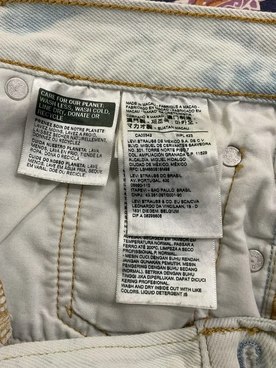 Levi’s 501 Cut Off Jean Shorts 27 Bleached High Rise Frayed Hem - Picture 6 of 10